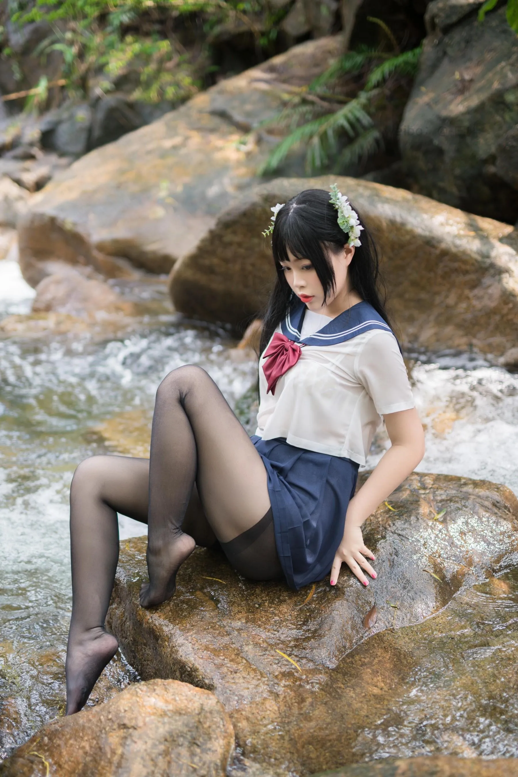 白烨 – NO.05 湿身JK-图片[24] [50P]插图6